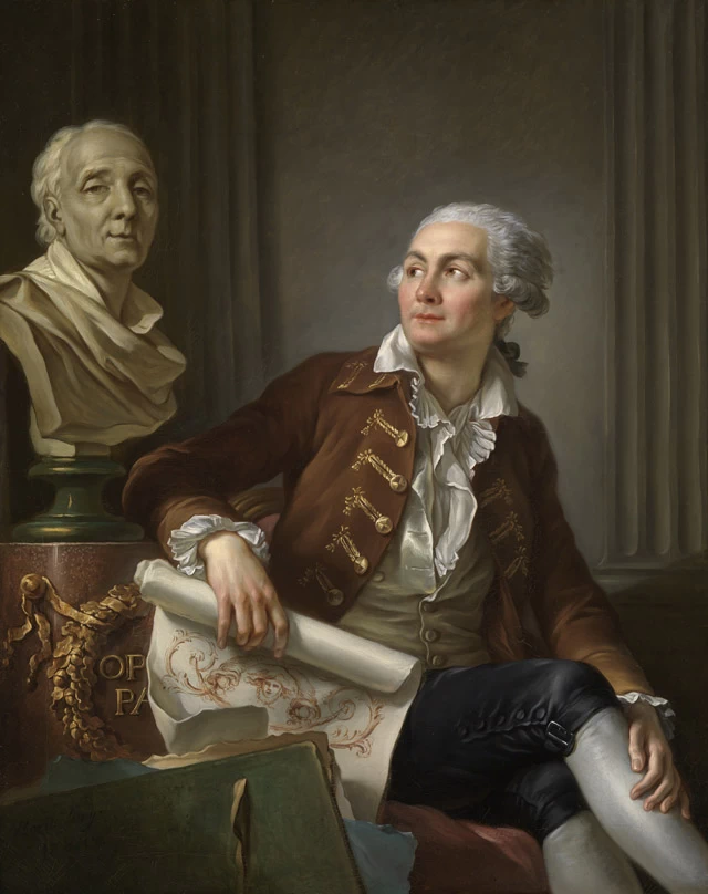 Ritratto di gentiluomo con il busto di Denis Diderot - Staatliche Kunsthalle Karlsruhe
